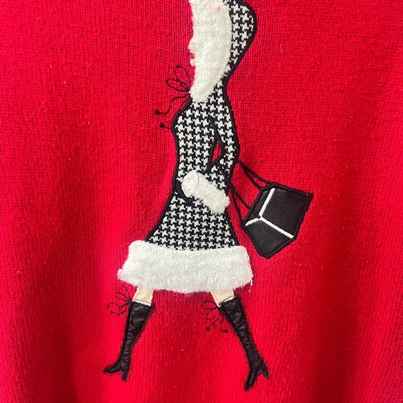 New York & Company Red Sweater with Chic Embroidery - Picture 3 of 4